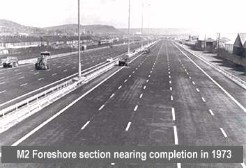 M2 Foreshore Section nearing completion in 1973